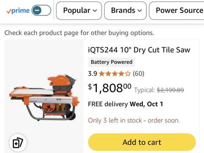 iQTS244 10" Dry Cut Tile Saw only used for one job