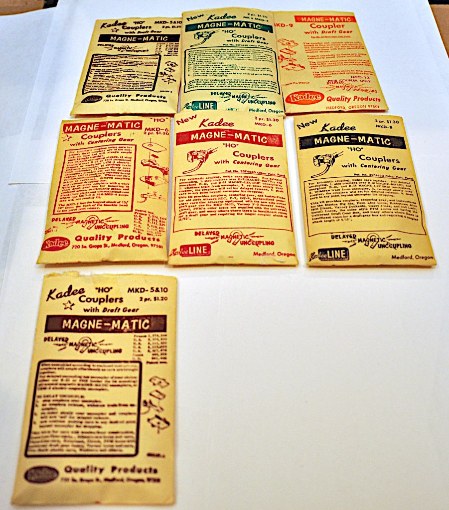 Vintage KaDee HO couplers and magnets, OPEN envelopes