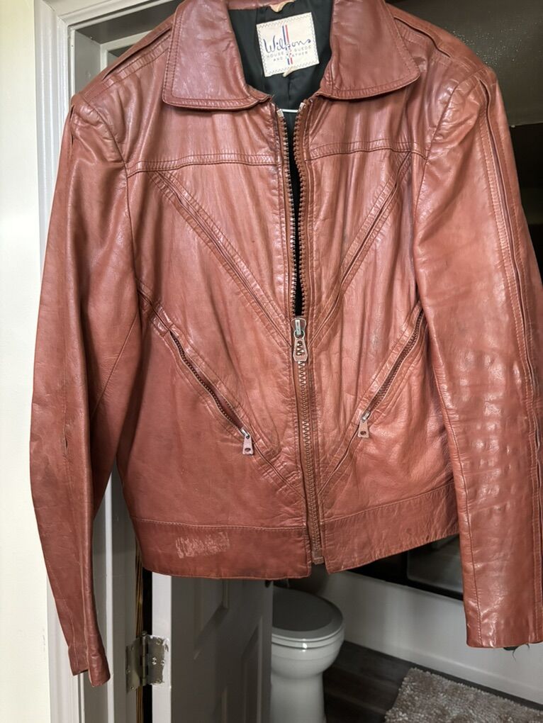 Vintage Short Leather Coat
