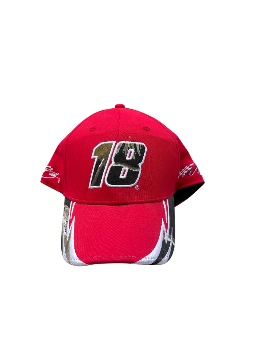 NASCAR Kyle Busch Racing #18 Red Embroidered Baseball Hat Cap