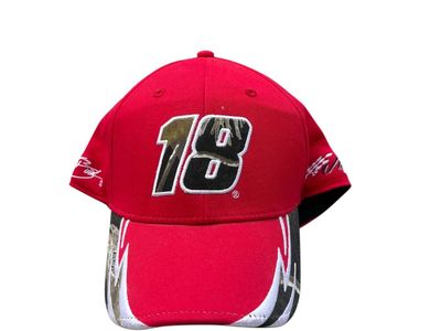 NASCAR Kyle Busch Racing #18 Red Embroidered Baseball Hat Cap