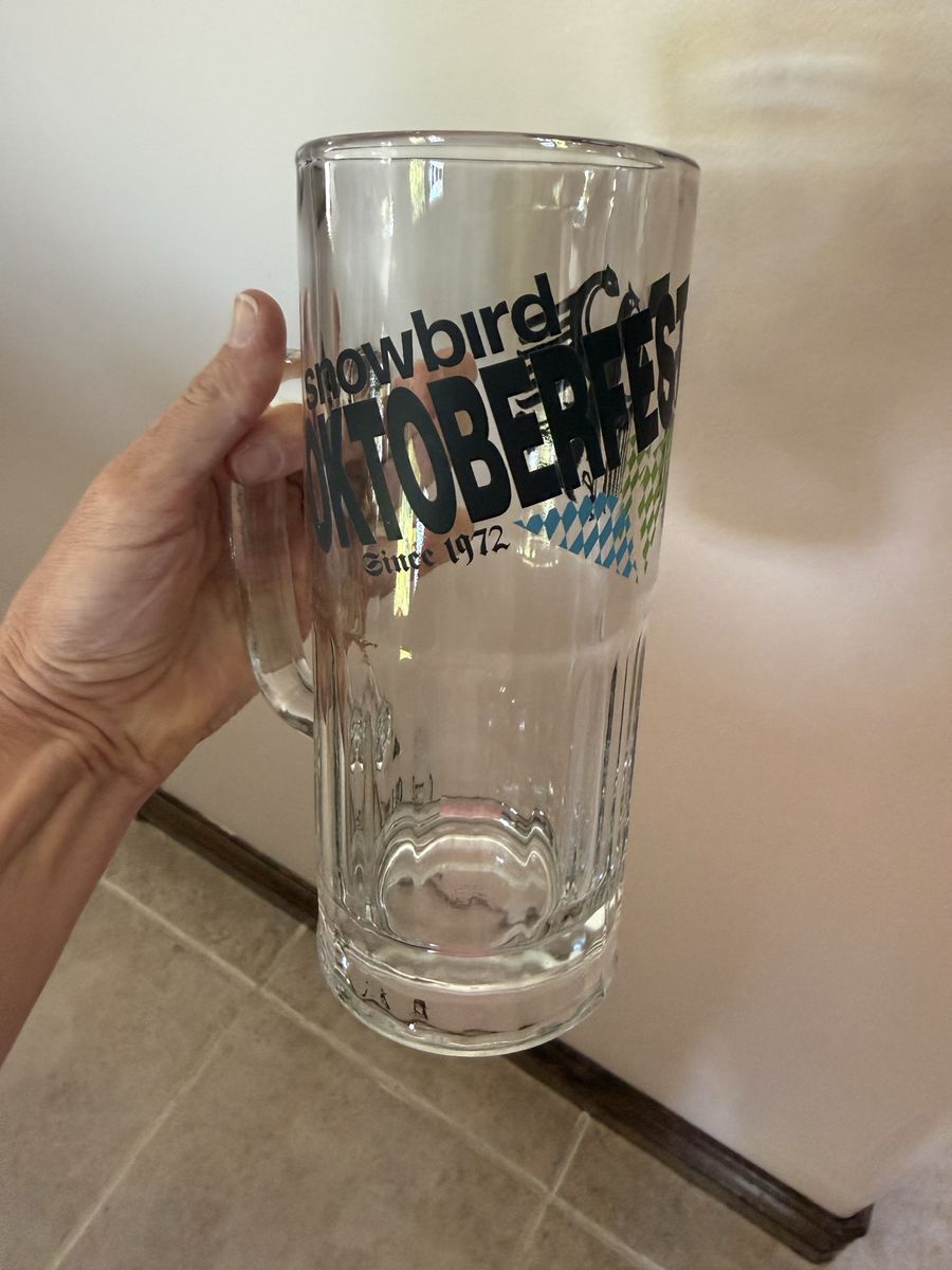 Retired Snowbird Utah Oktoberfest since 1972 beer stein 20” tall