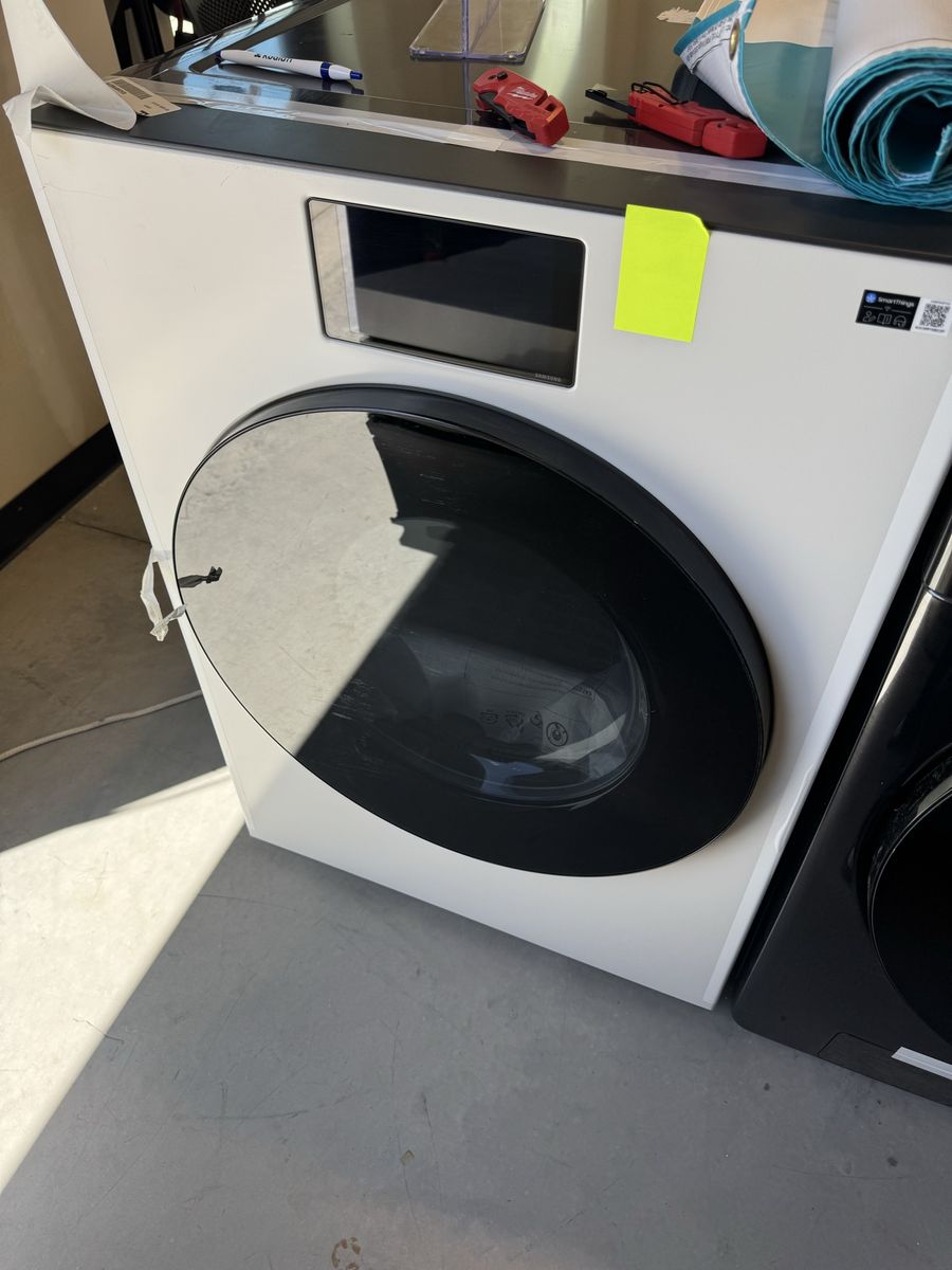 New open box Samsung - 7.6 cu. ft. Bespoke AI Ultra Capacity Front Load Electric Dryer with AI Home and AI OptiDry+ - Ivory