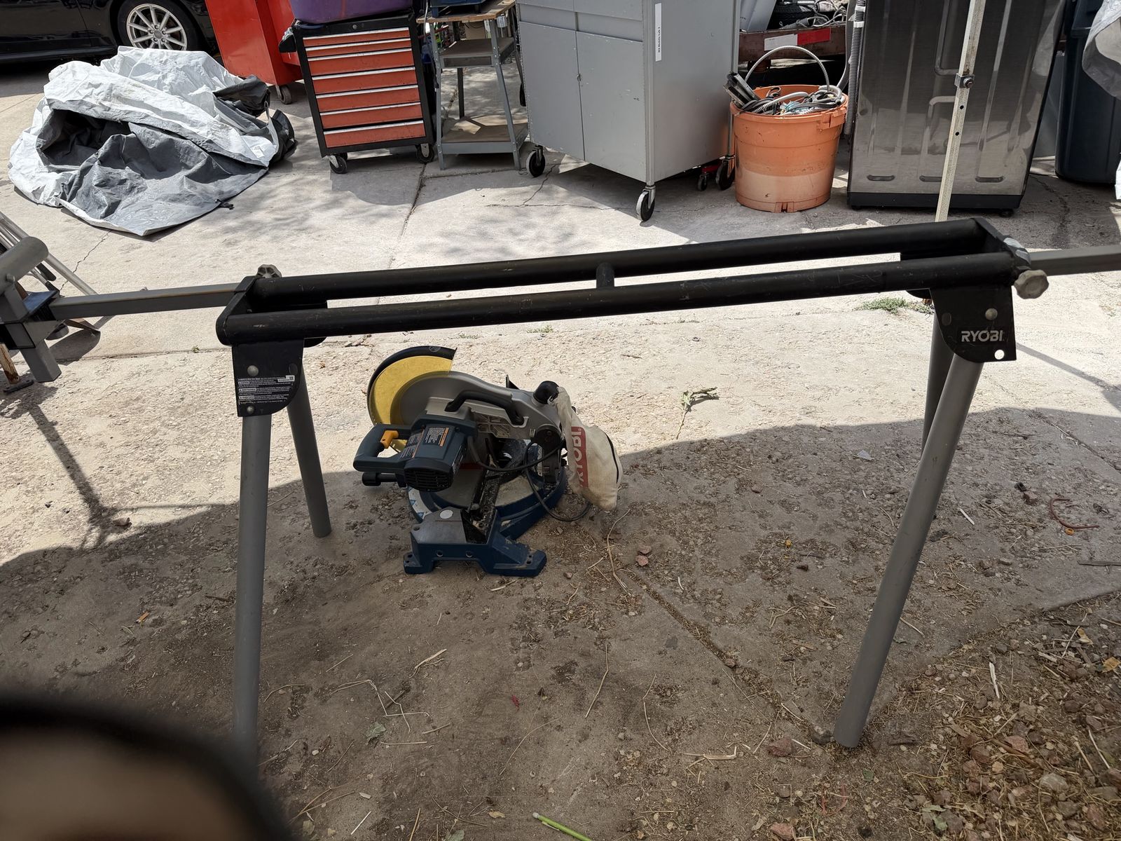 Ryobi TS-1551 12” Compound Miter Saw with A18MS01G Miter Saw Stand, Used
