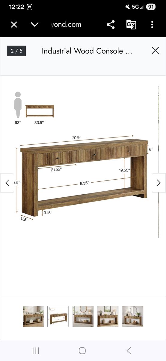 Wood console table