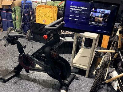 Peloton Bike+ and shoes