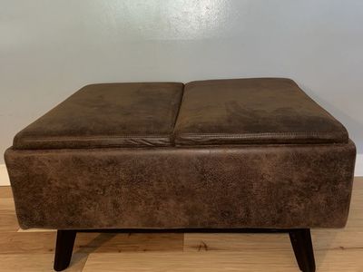 WYNDENHALL Ethan 34 inch Wide Mid Century Modern Rectangle Table Ottoman