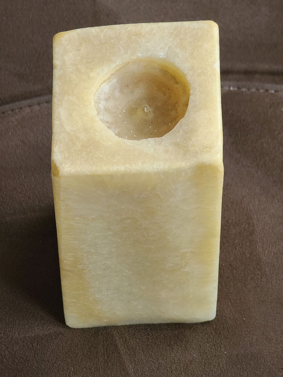 1 Cream Colored Block Candle 6x3" New