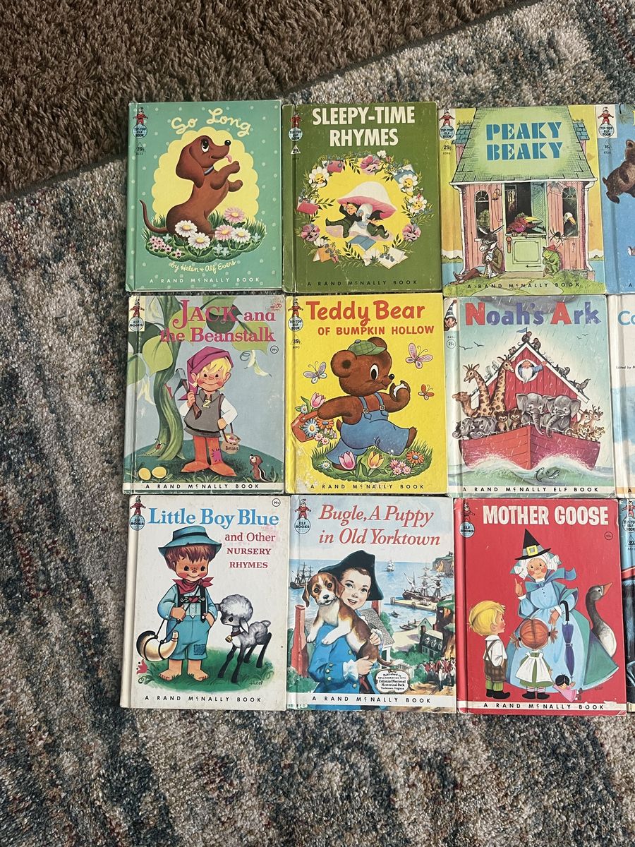 Vintage Rand McNally Elf Books Lot (15)- Children's Nursery Rhymes & Stories (1950s/60s)