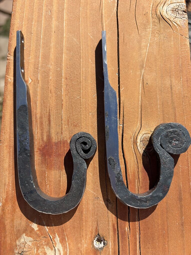 irregular-pair, hand Forged Hooks