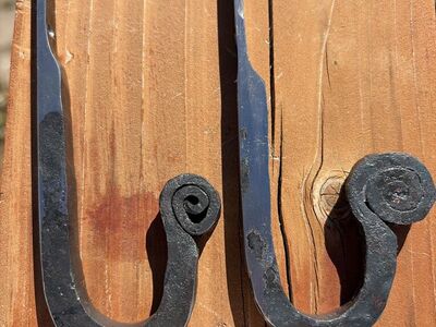 irregular-pair, hand Forged Hooks