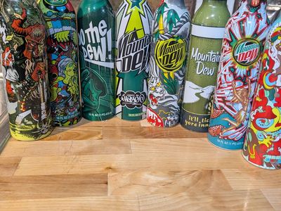 Aluminum Mt Dew bottles