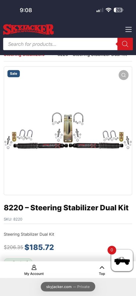 SkyJacker Dual Shock Steering Stabilizer