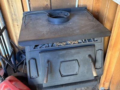 Blaze king fireplace and pipe