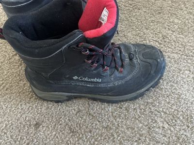 Columbia Waterproof Winter Boots Black Red Laced
