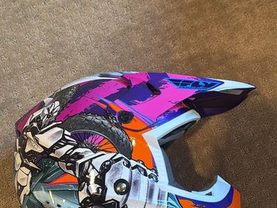 Fox Racing V1 Oktiv Youth Motocross Helmet - Size YL (Youth Large) - Pink/Orange/Purple