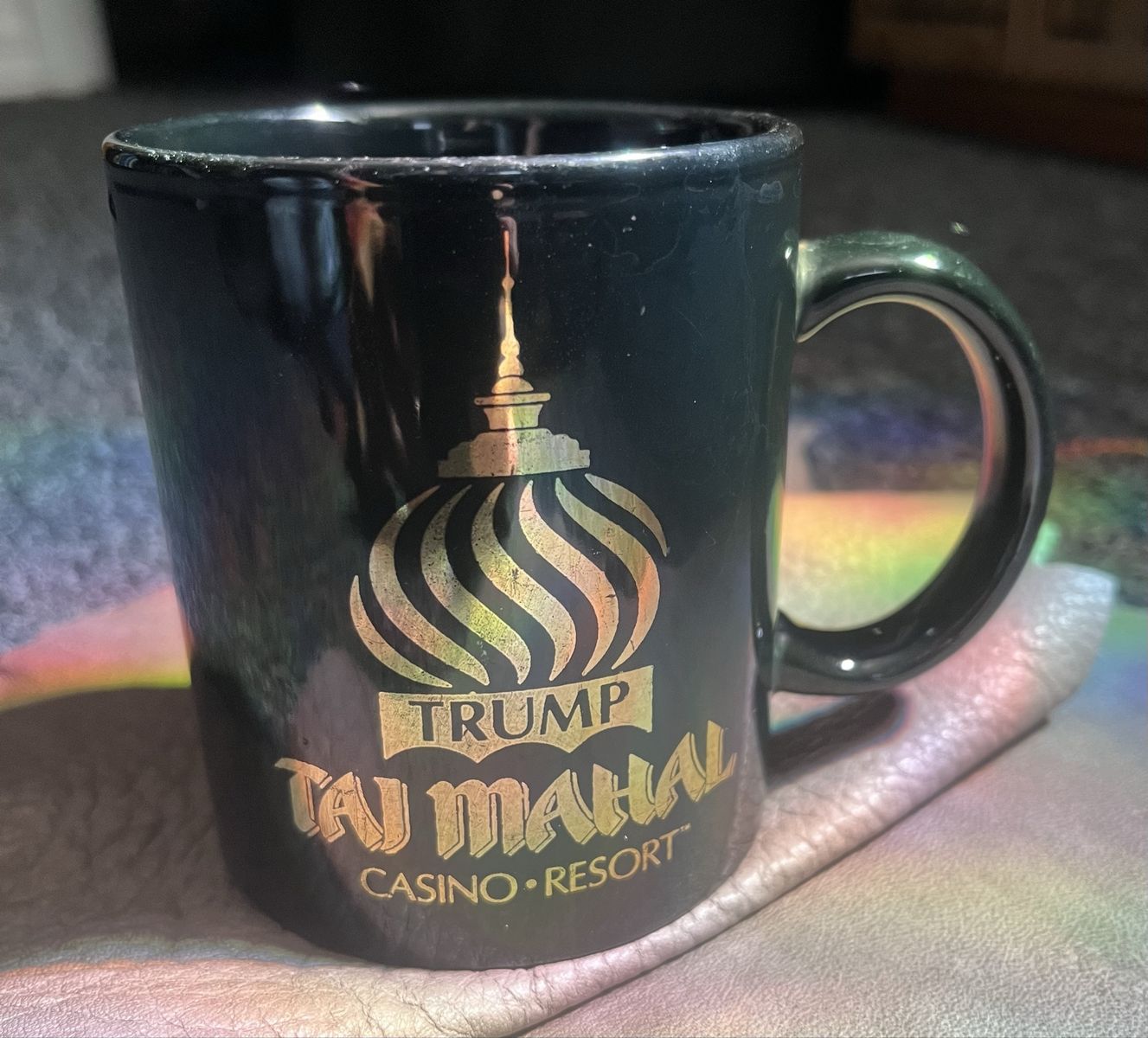 Donald Trump Gold Taj-Mahal Decade Anniversary Black Mug Cup Collectible
