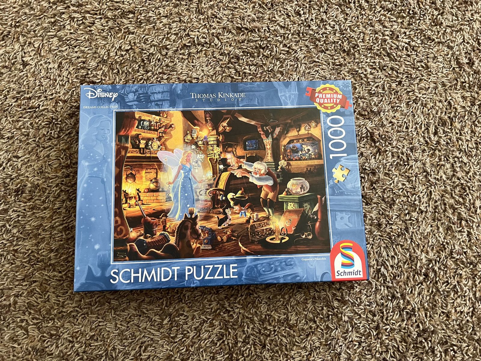 NEW: Thomas Kinkade Disney Geppetto's Pinocchio 1000 Piece Puzzle