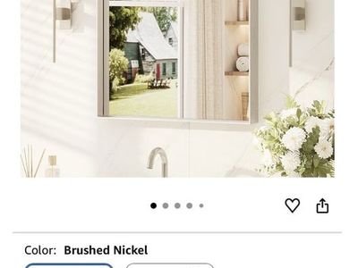 Brushed nickel mirror