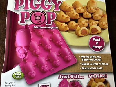 New Easy Piggy Pop Silicone Baking Pan - Make Pigs in a Blanket, Brownies, Jell-O & More!