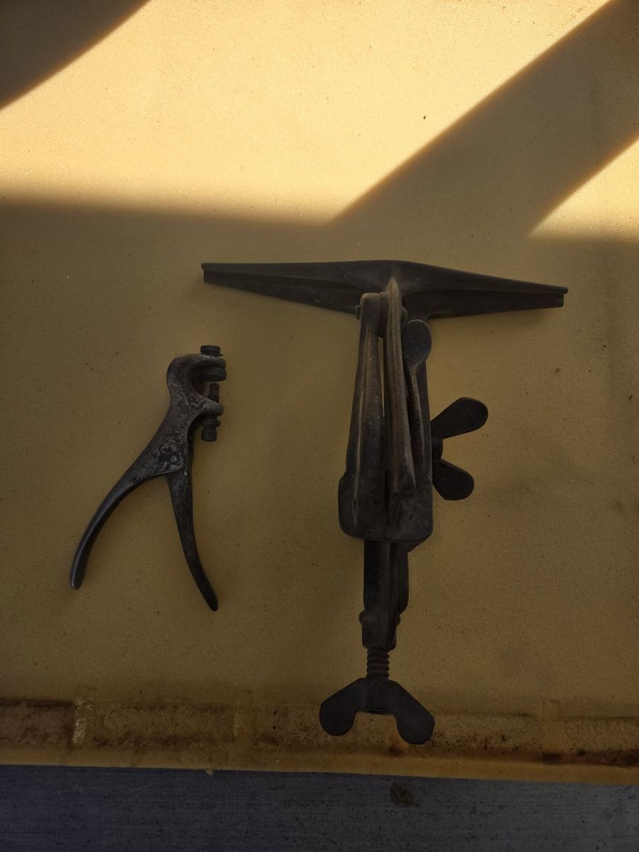 Antique Saw Blade Sharpening vise and Saw set tool