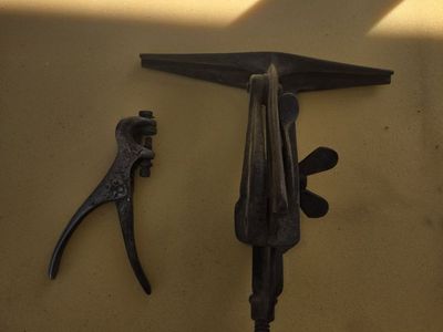 Antique Saw Blade Sharpening vise and Saw set tool