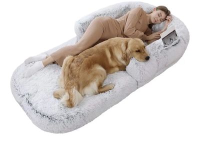 Large Human Dog Bed, 71"x45" Memory Foam Pet Floor Cushion, Nap Lounger, Washable Cover