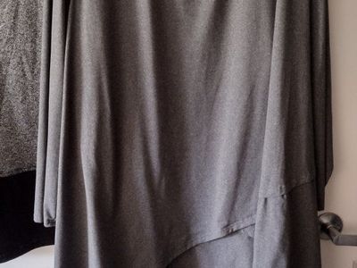 Unbranded Gray 6XL Plus Size Women's Tunic Top 95% Polyester 5% Elastane Layered Hem
