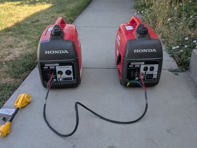 Honda EU2000i Inverter Generators (Pair) with Parallel Kit & External Gas Tank