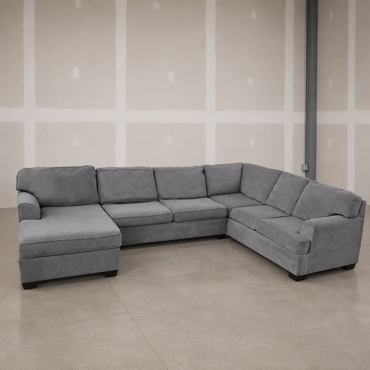 Large Gray Sectional Couch - Free Delivery