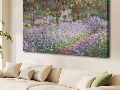 New Irises in Monet's Garden, 1900 by Claude Monet - Impressionism Art Print Picture Artwork 24x36