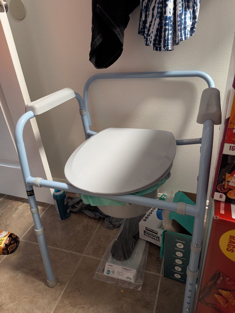Glacier Bay 3-in-1 Commode Toilet Safety Frame & Stazilix Liners (partial box)