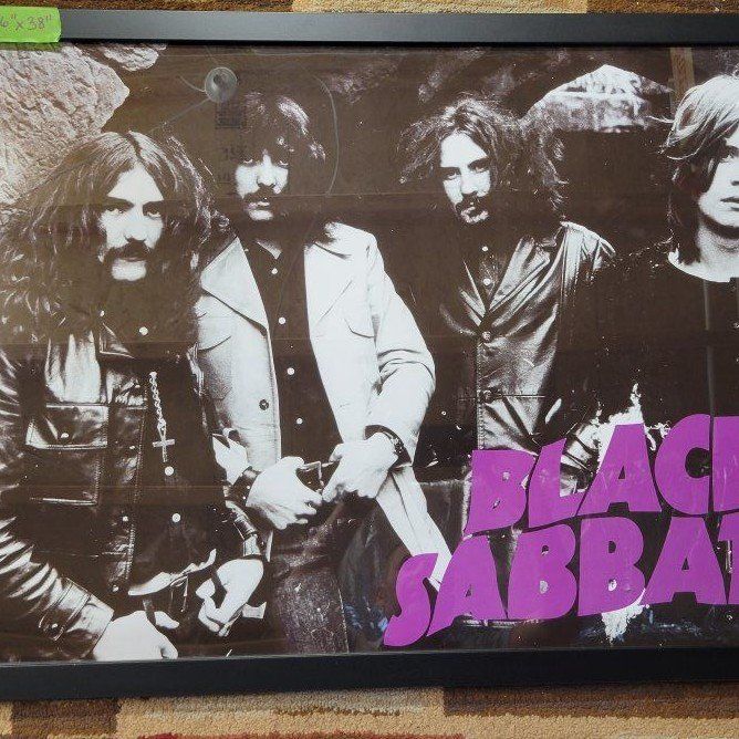 Framed Black Sabbath Band Poster (26" x 38")