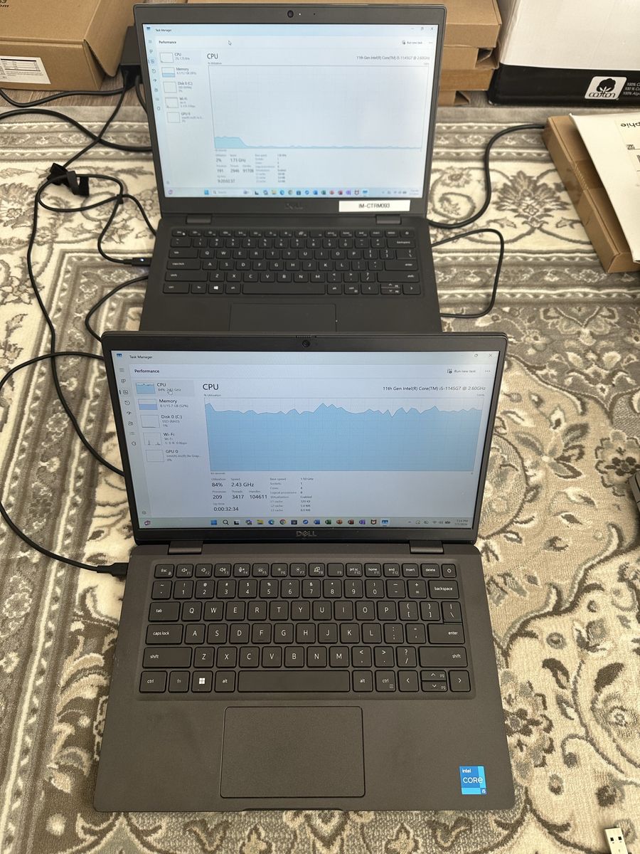 Two Dell Fast Laptops i5 Core 11th Gen 16 GB RAM 256/512 GB SSD