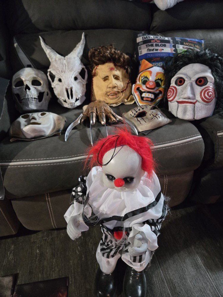 Horror decor,  masks, etc