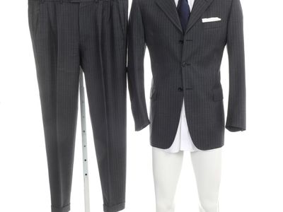 Maurizio Baldassari Made in Italy VBC Wool Midnight Static Blue Stripe Suit 50R EU