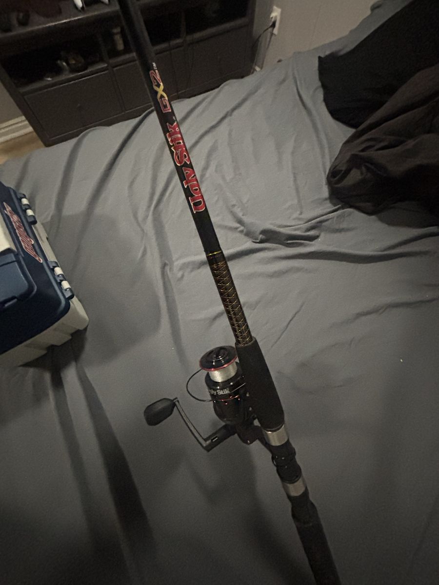 Two fishing poles and tackle box loaded!