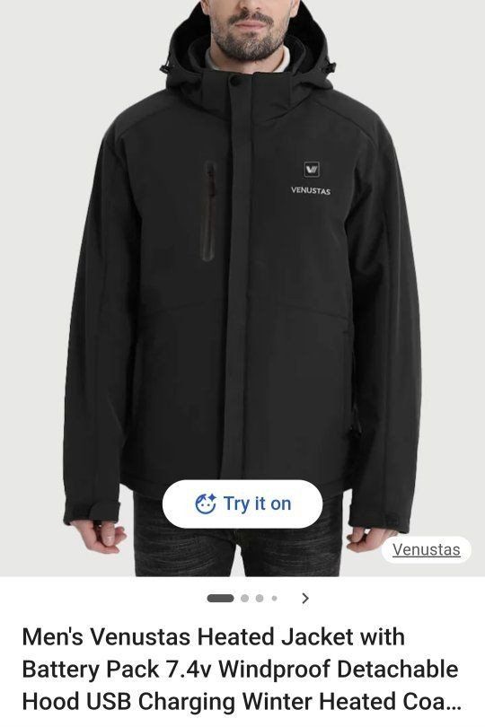 Mens Venustas heated coat