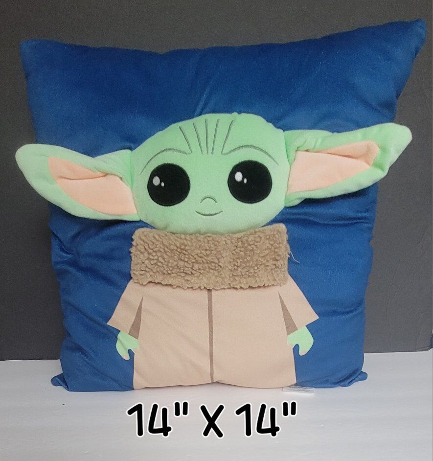 Grogu pillow, lunchbox and animated toy