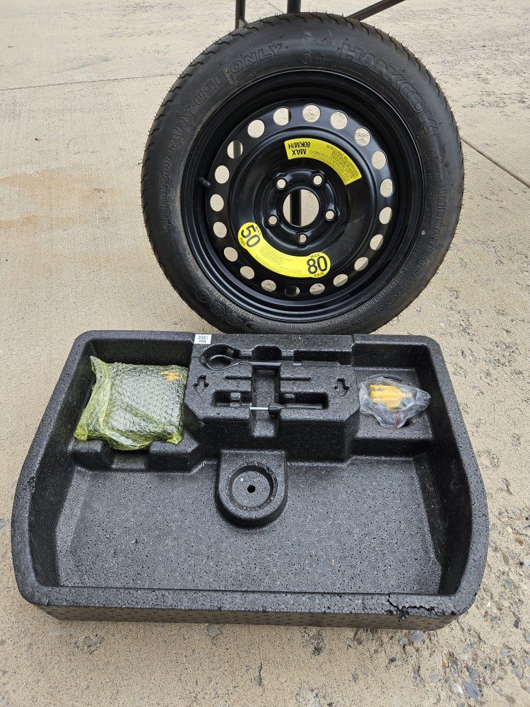 Hankook Temporary Spare Tire T125/80R16 with Jack Kit and Foam Organizer