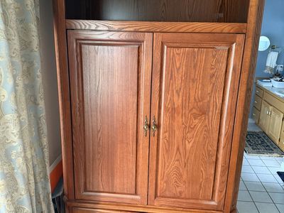 Solid Wood Entertainment Armoire TV Cabinet - Storage & Display