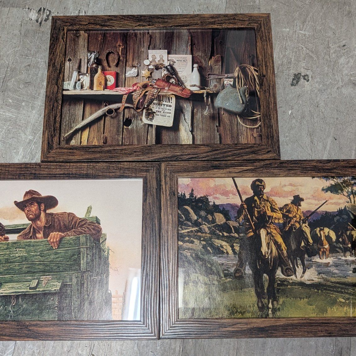 3 Western/Frontier/Cowboy L'Amour Framed Art Prints