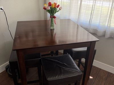 Counter Height Dining Table and Four Stools