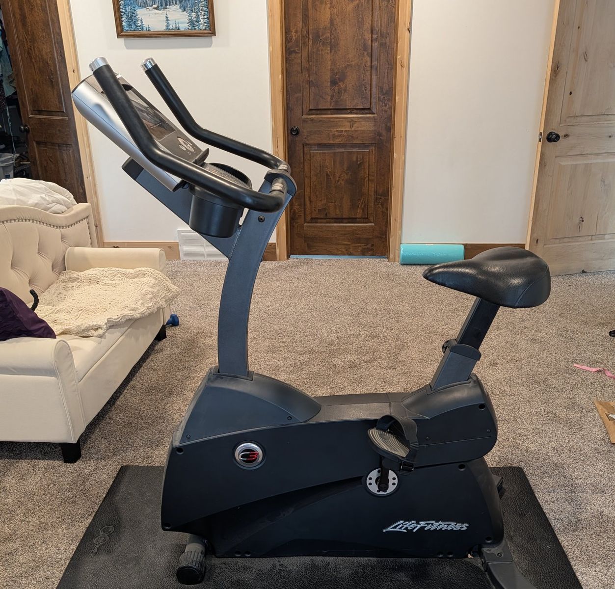 Life Fitness C3 Upright Lifecycle Exercise Bike with Go Console