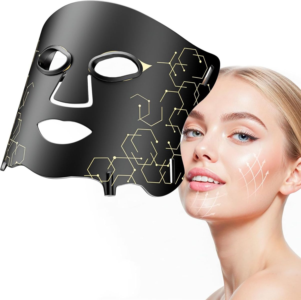 NEW LED Light Therapy mask (E106A) for Face, LED Light Therapy Mask with Adjustable Brightness and Timer, Soft Silicone