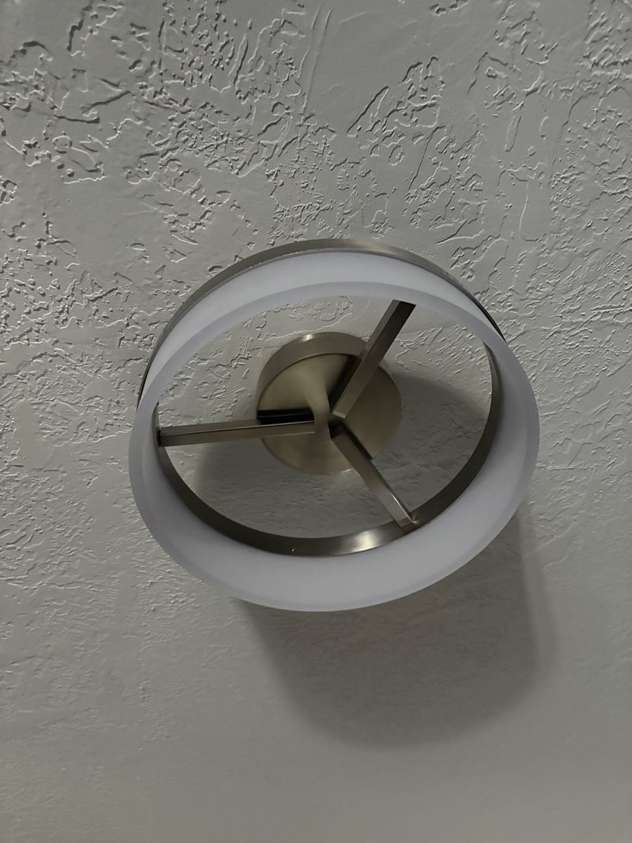 Modern Flush Mount Ceiling Light Fixture with Brushed Nickel Finish and Circular Frosted Shade