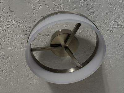 Modern Flush Mount Ceiling Light Fixture with Brushed Nickel Finish and Circular Frosted Shade