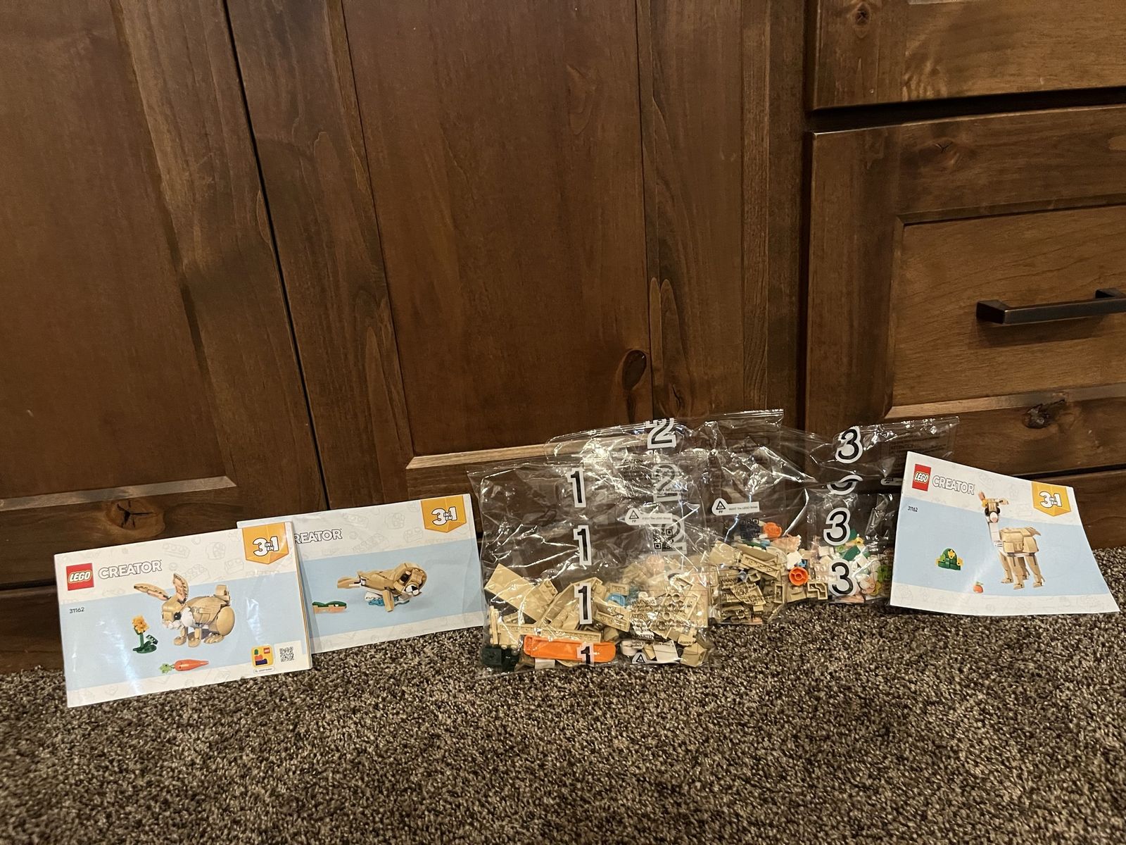 Lego 3 in 1. Bunny,  alpaca, seal