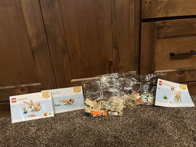 Lego 3 in 1. Bunny, alpaca, seal
