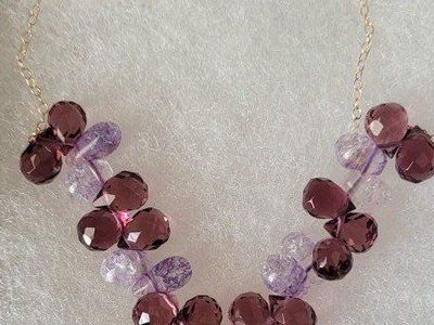 Vintage 14k gold Amethyst Crystal Necklace